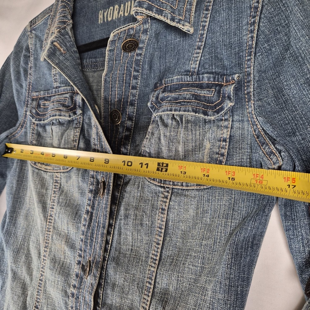 Vintage Y2K Denim Babydoll Mini Dress Western Cowgirl Festival Core Size 7/8 - Picture 5 of 14